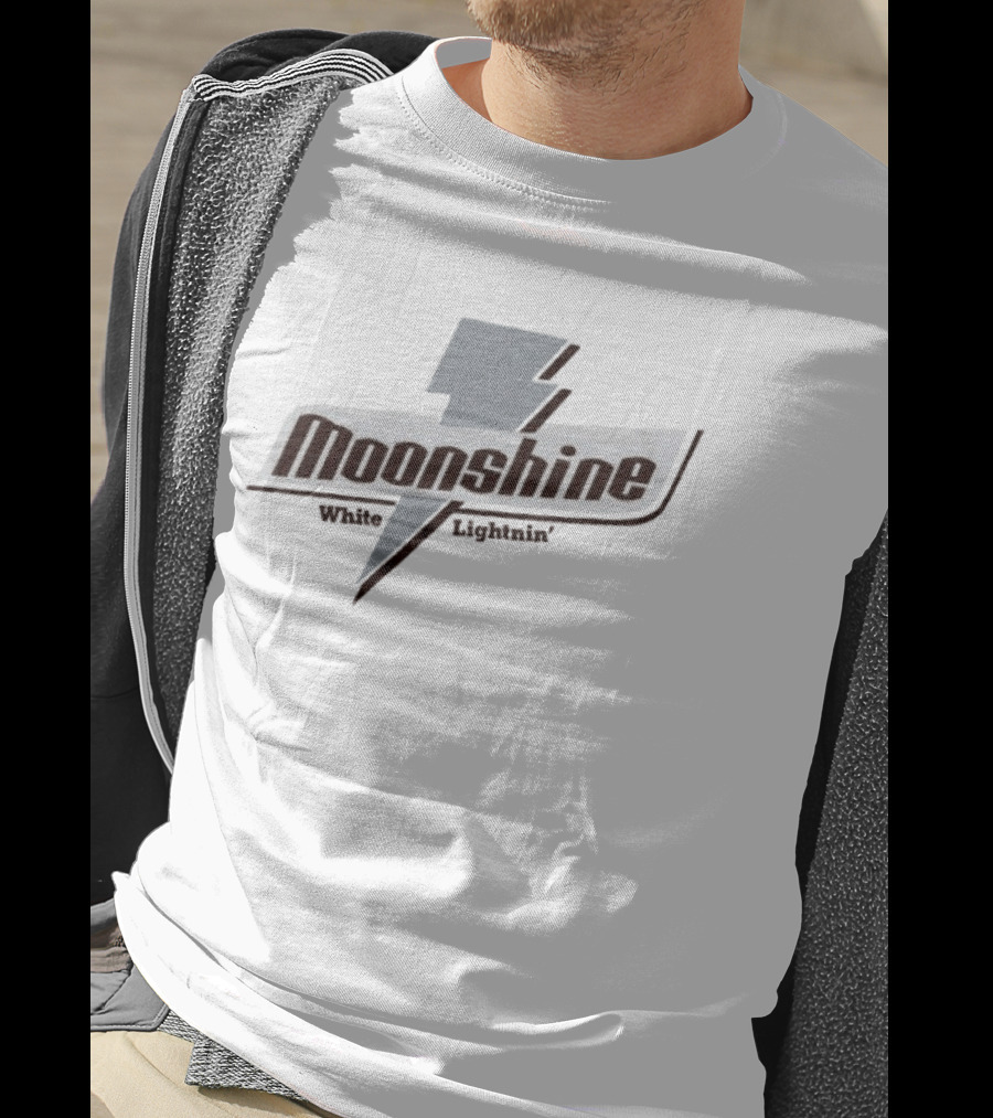 Moonshine White Lightnin' Lightning Bolt T-Shirt