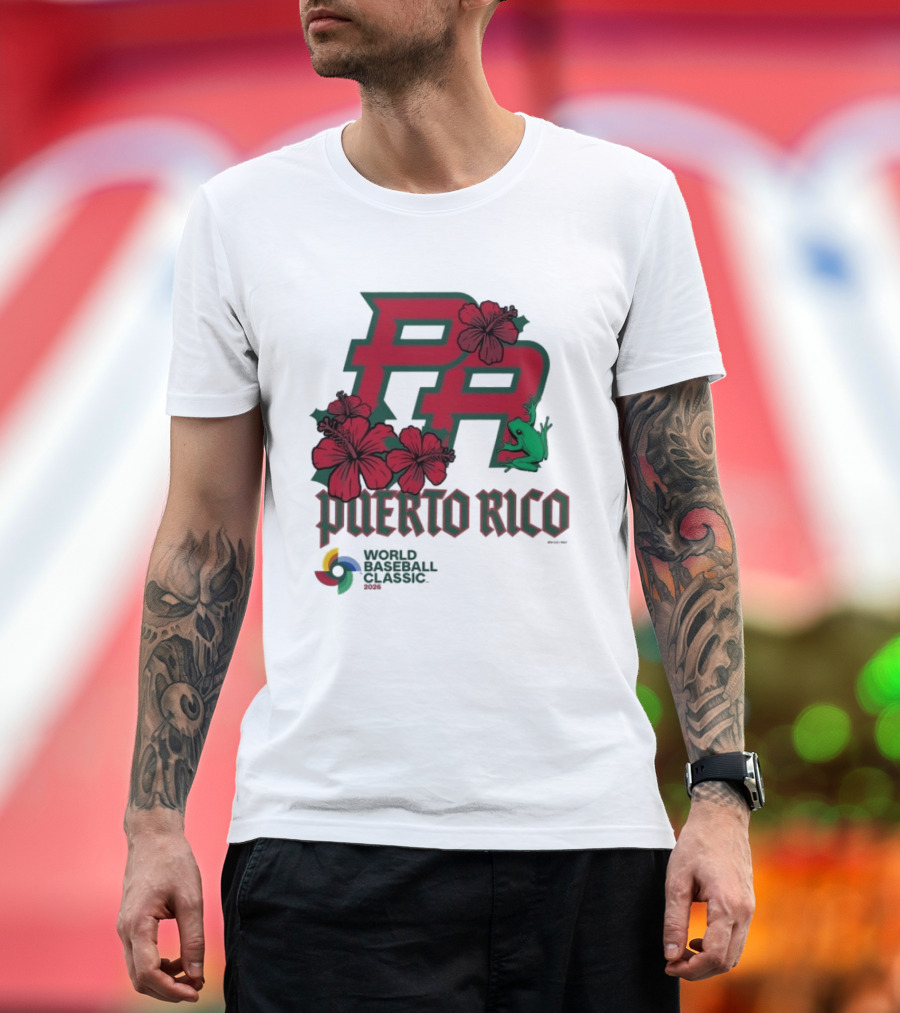Puerto Rico 2026 World Baseball Classic Hibiscus Coqui T-Shirt