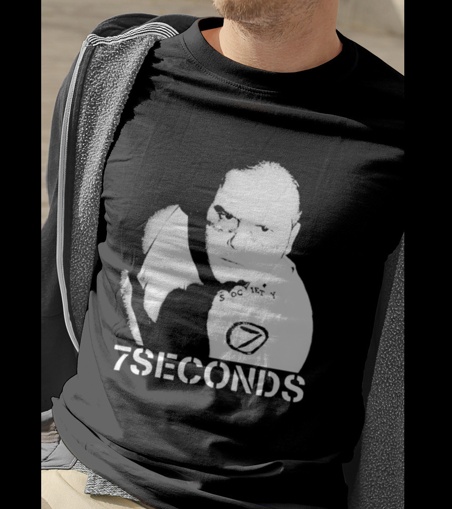 7 Seconds Society SBG White Text Fighter Pose T-Shirt