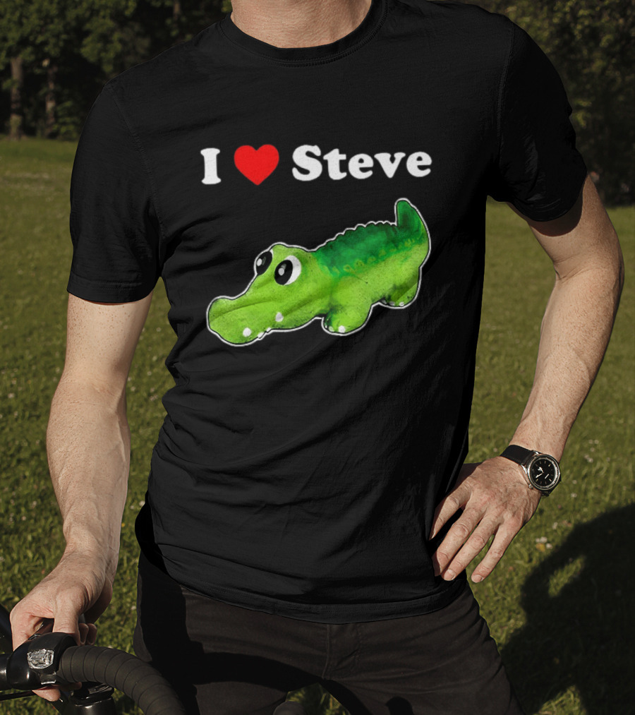 I Love Steve Cute Green Cartoon Gator T-Shirt