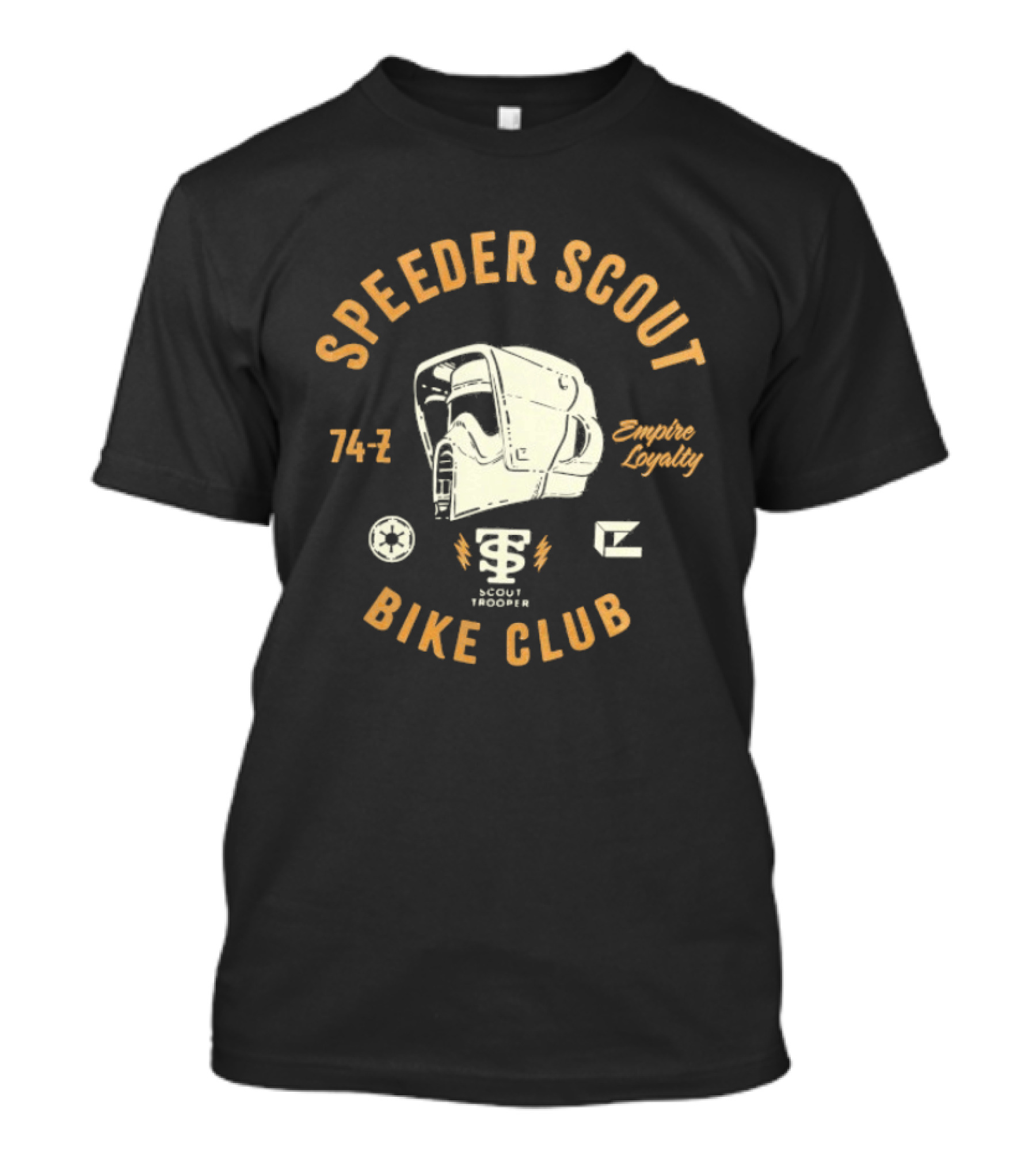 Scout Trooper Helmet Speeder Bike Club Endor Express 74 Z T-Shirt