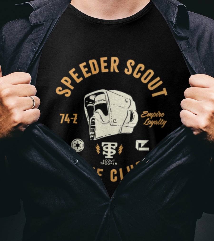 Scout Trooper Helmet Speeder Bike Club Endor Express 74 Z T-Shirt