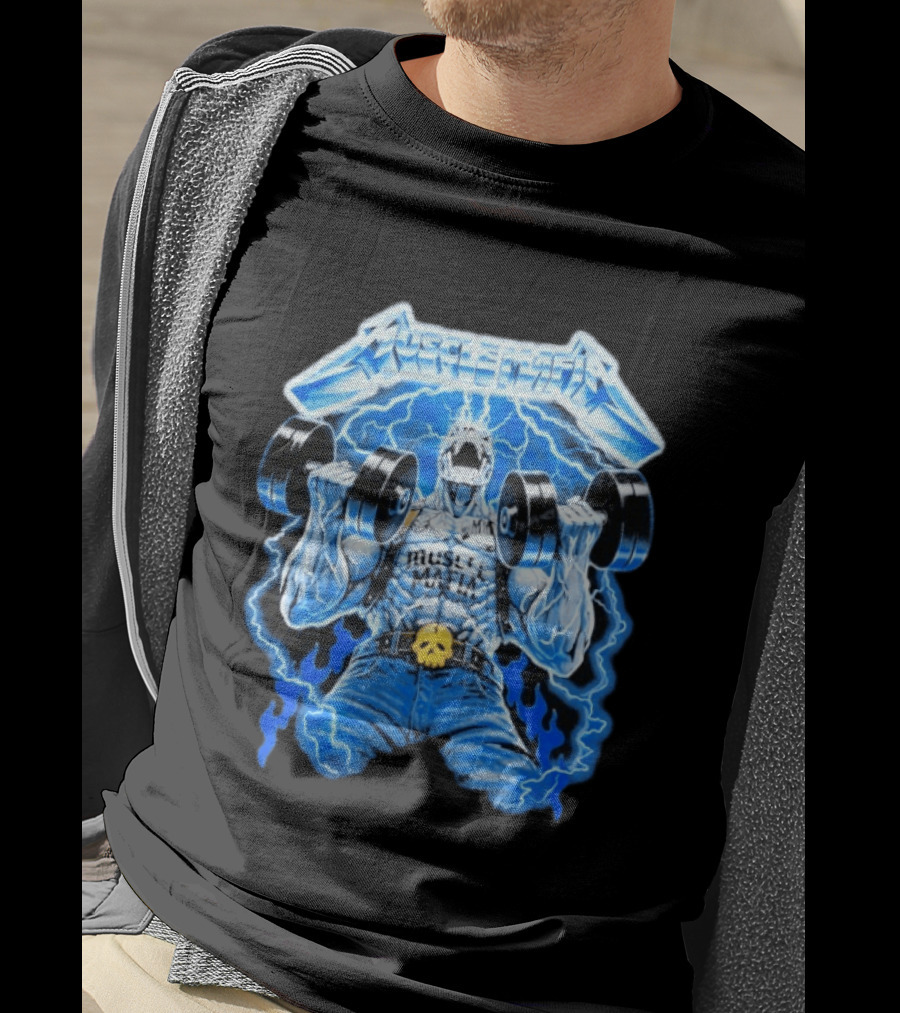 Muscle Mafia Hell's Dumbbells Lightning Blue Intensity Warren Lotas T-Shirt
