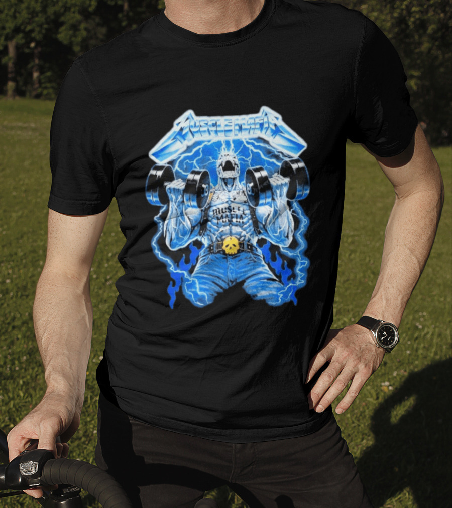 Muscle Mafia Hell's Dumbbells Lightning Blue Intensity Warren Lotas T-Shirt
