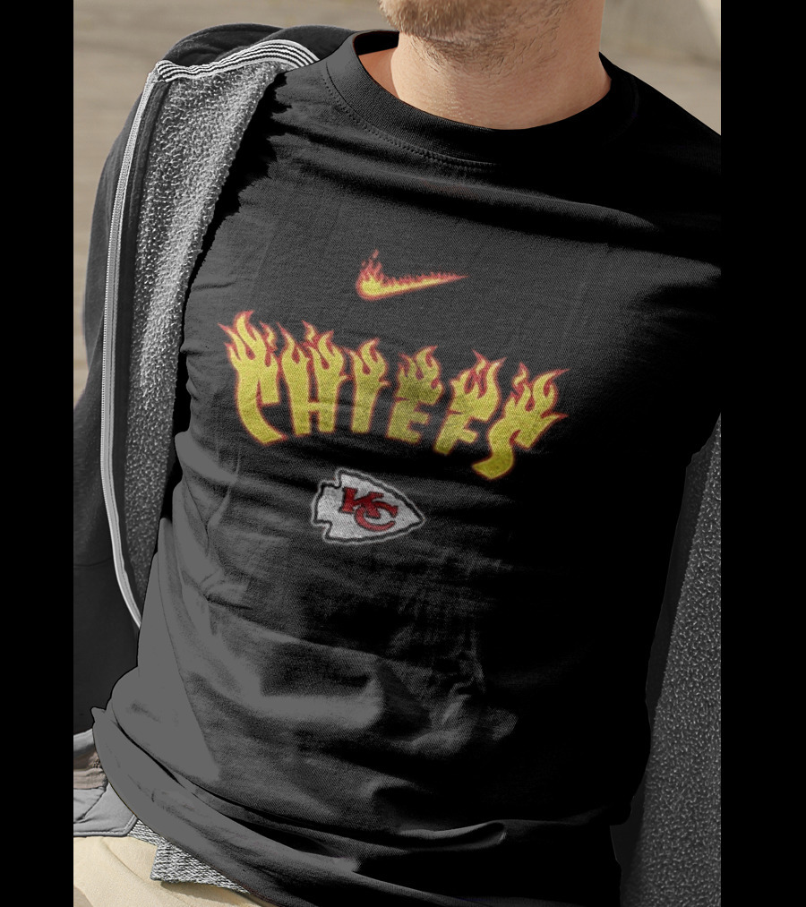 Kansas City Chiefs Firewave Helmet Nike KC T-Shirt