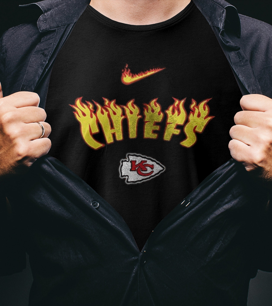 Kansas City Chiefs Firewave Helmet Nike KC T-Shirt