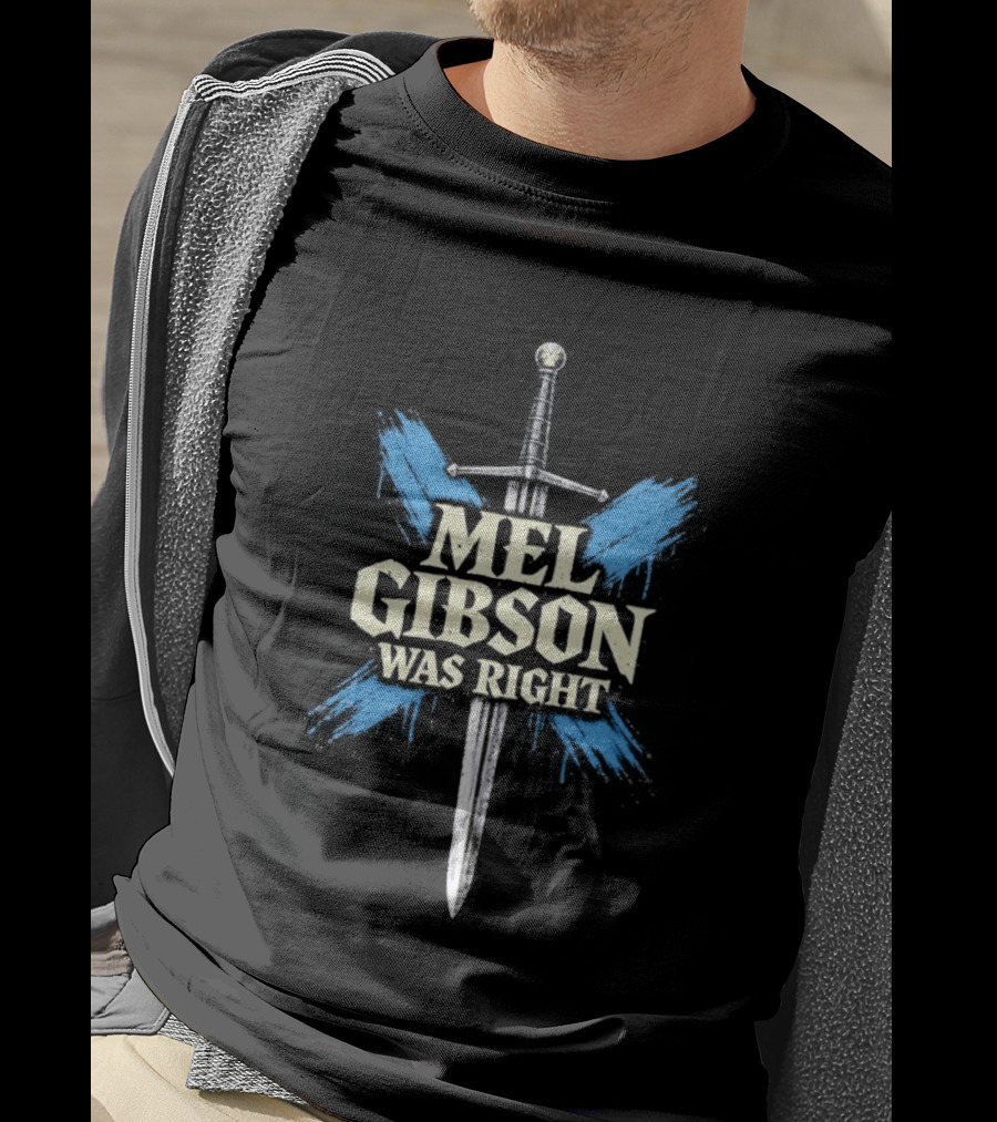 Mel Gibson Was Right Sword Blue Wings T-Shirt