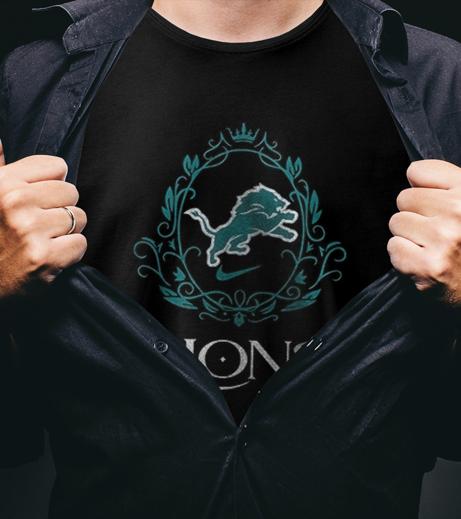 Detroit Lions Bridgerton Social Club Spilling The Tea Bee Crest T-Shirt