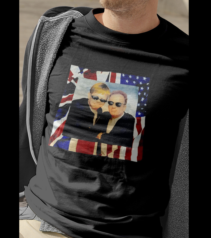 Elton John Billy Joel 1994 Tour American Flag T-Shirt
