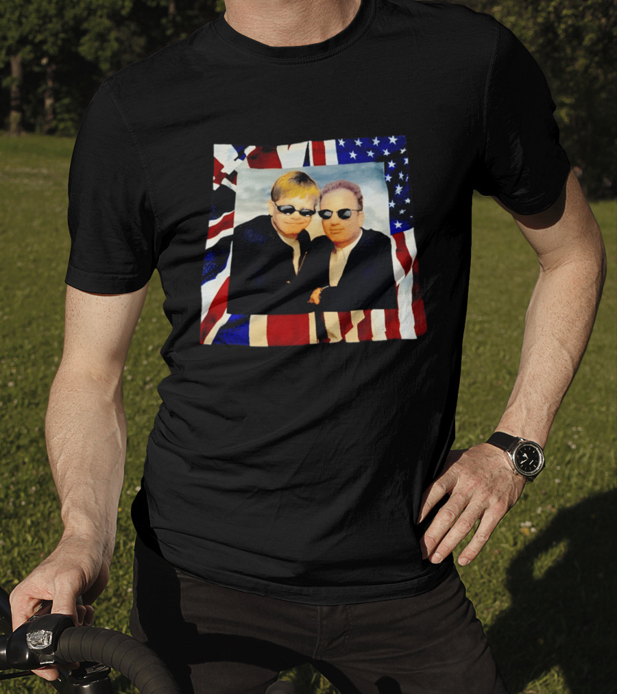 Elton John Billy Joel 1994 Tour American Flag T-Shirt