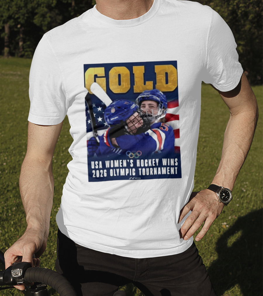 Gold USA Women's Hockey Victory 2026 Olympic Champions T-Shirt