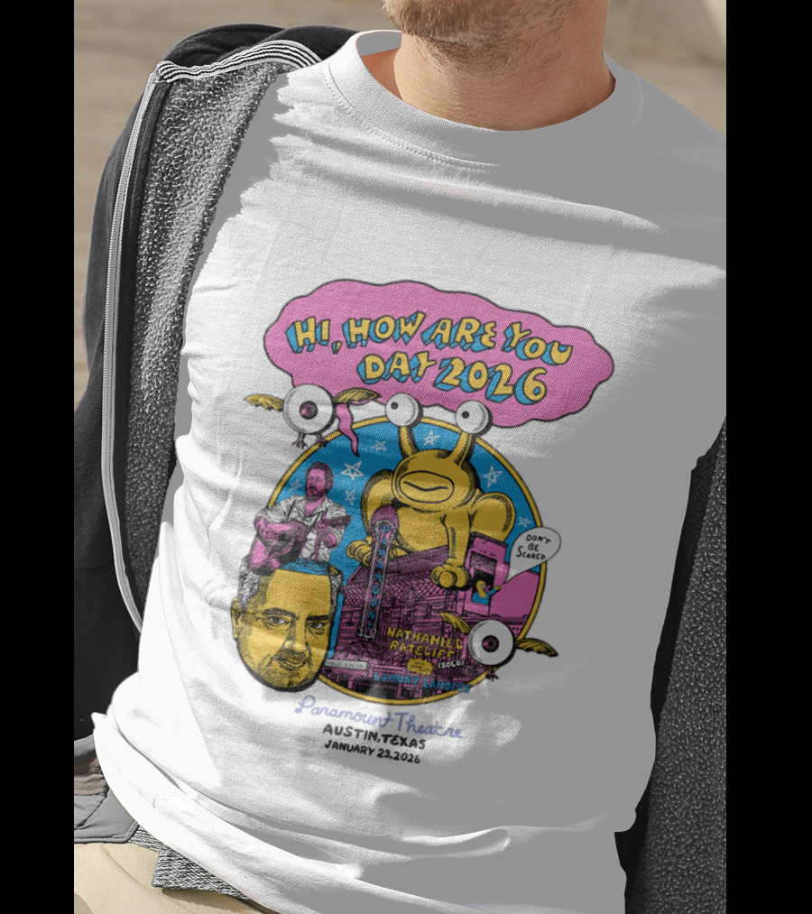 Hi How Are You Day 2026 Nathaniel Rateliff Paramount Theatre Austin Texas February 18 Daniel Johnston Frog T-Shirt