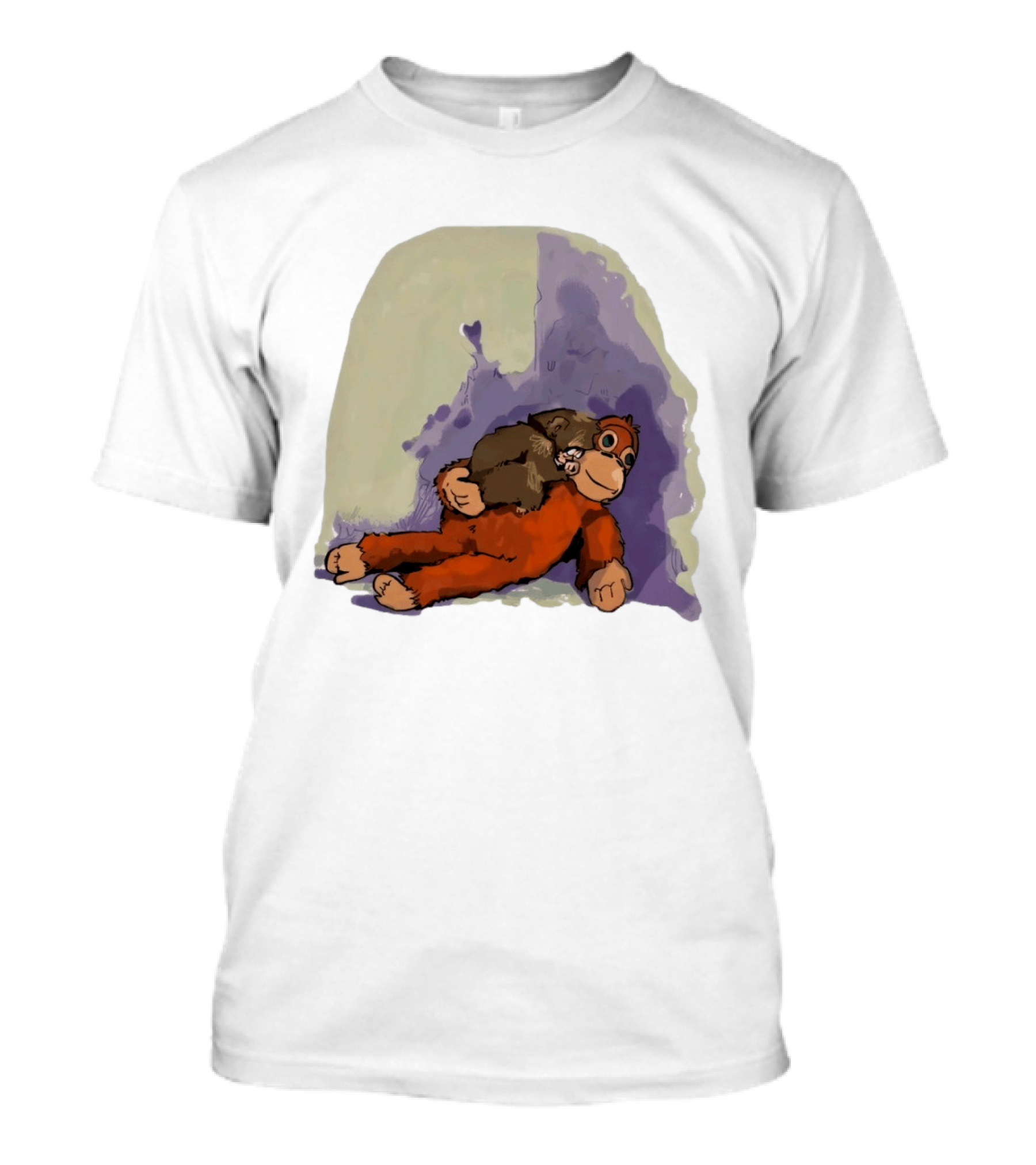 Punch Monkey Plushy Baby Monkey Snuggling T-Shirt