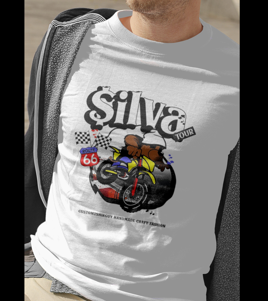 Silva Tour Motorbike Route Customtshirguy Handmade Craft Fashion T-Shirt