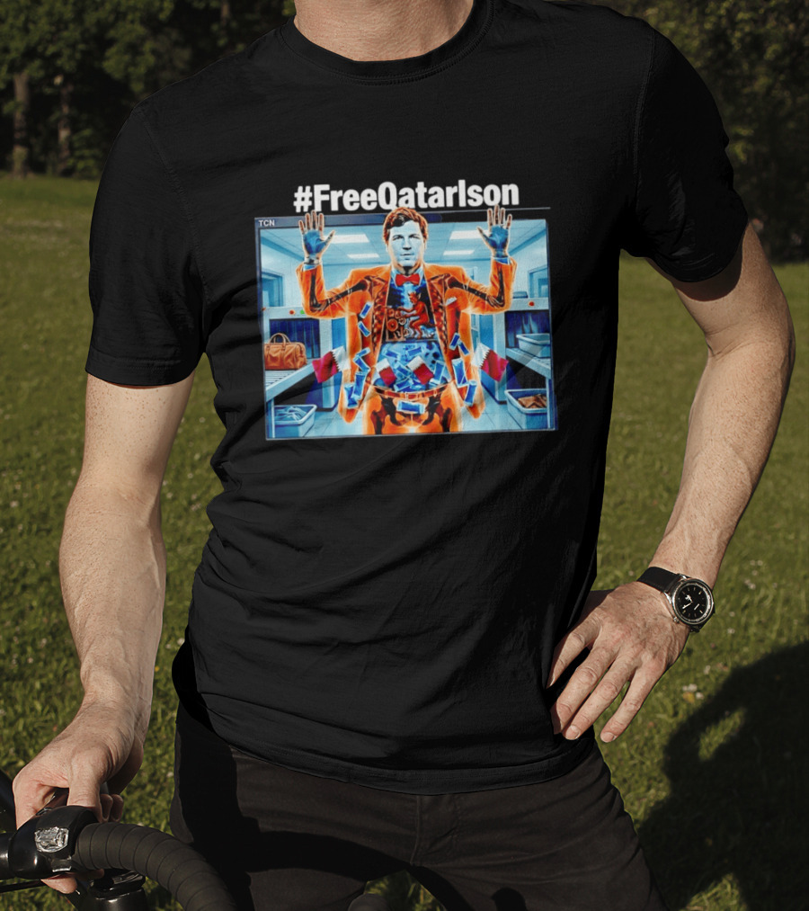 #FreeQatarlson Inside Scanner With Bold Suit And Flag T-Shirt