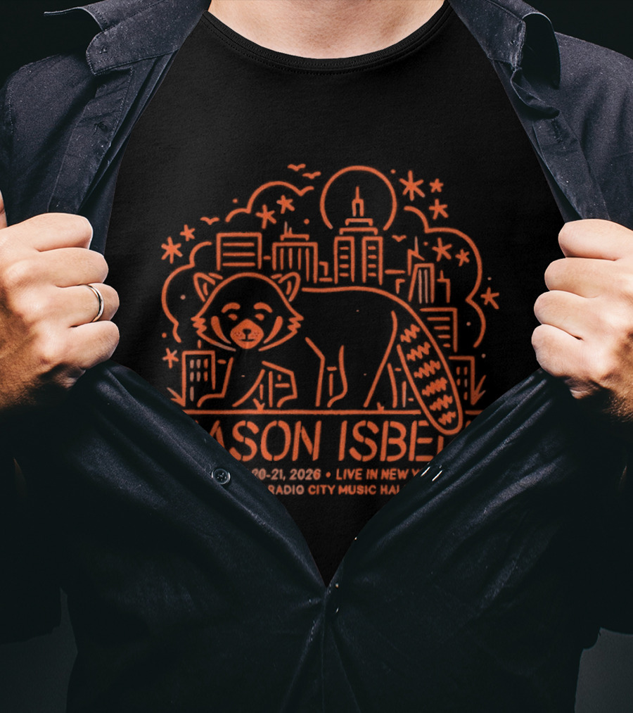 Jason Isbell February 20 21 2026 Beacon Theatre NYC Raccoon Skyline T-Shirt