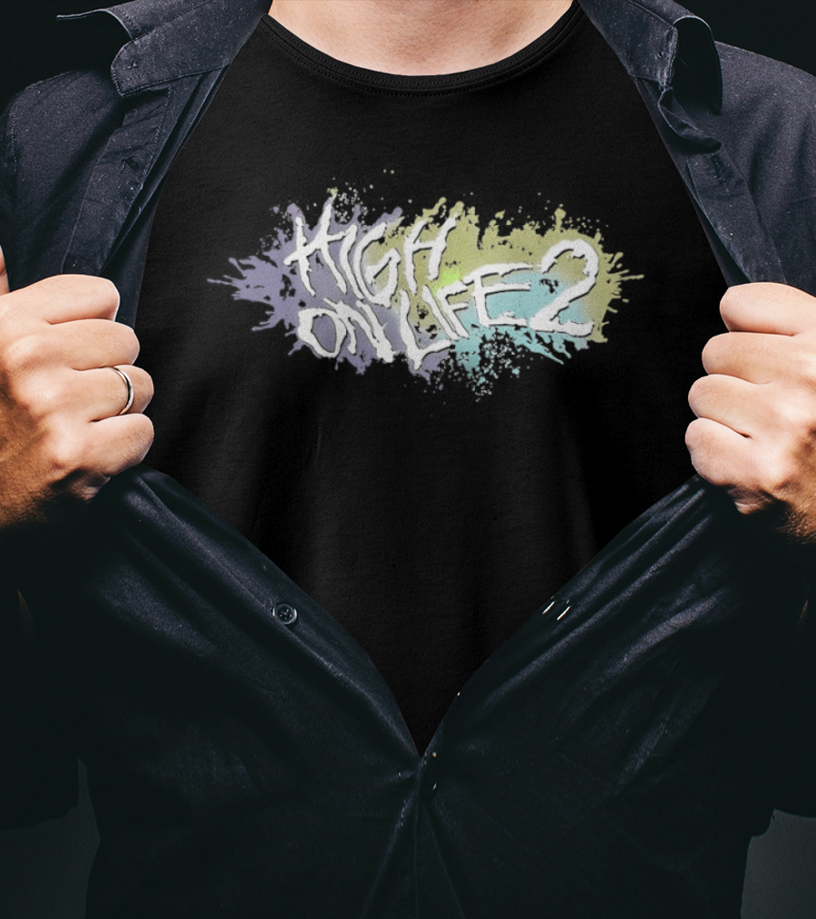 High On Life 2 Paint Splatter Pastel Abstract T-Shirt