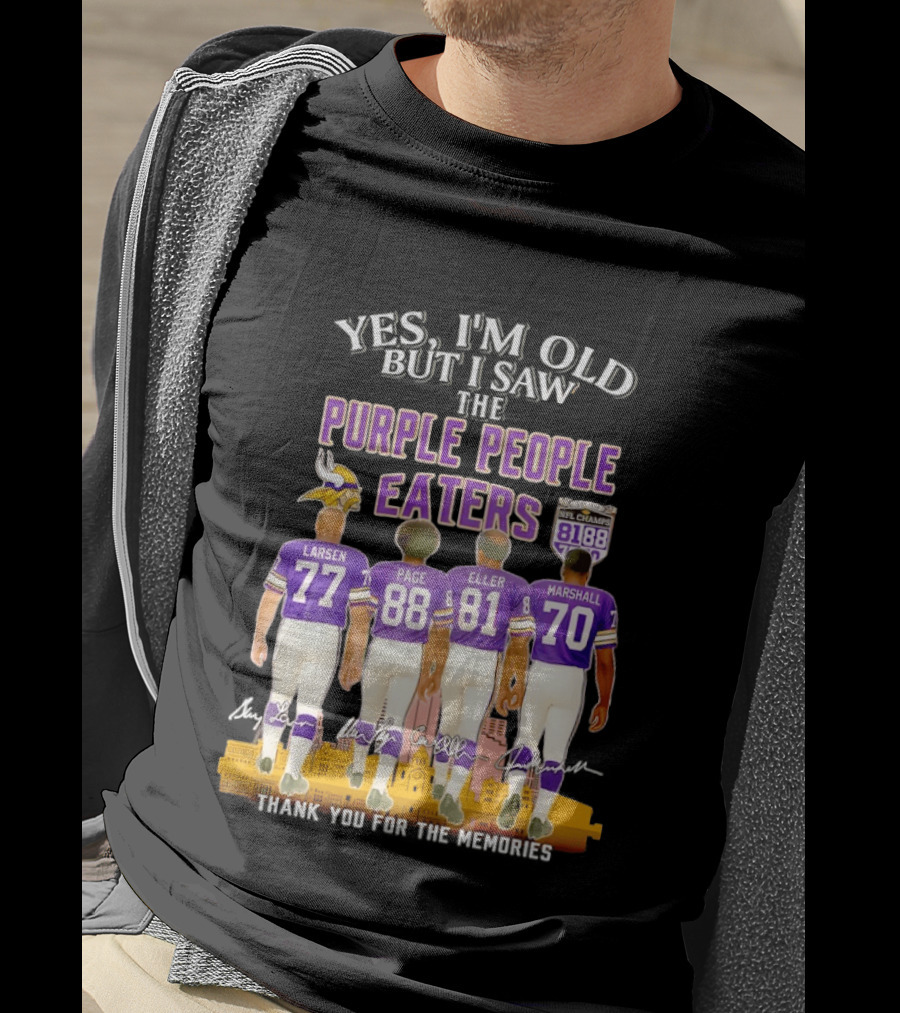 Minnesota Vikings Purple People Eaters NFL Champs City Skyline Marshall Eller Page Larsen T-Shirt