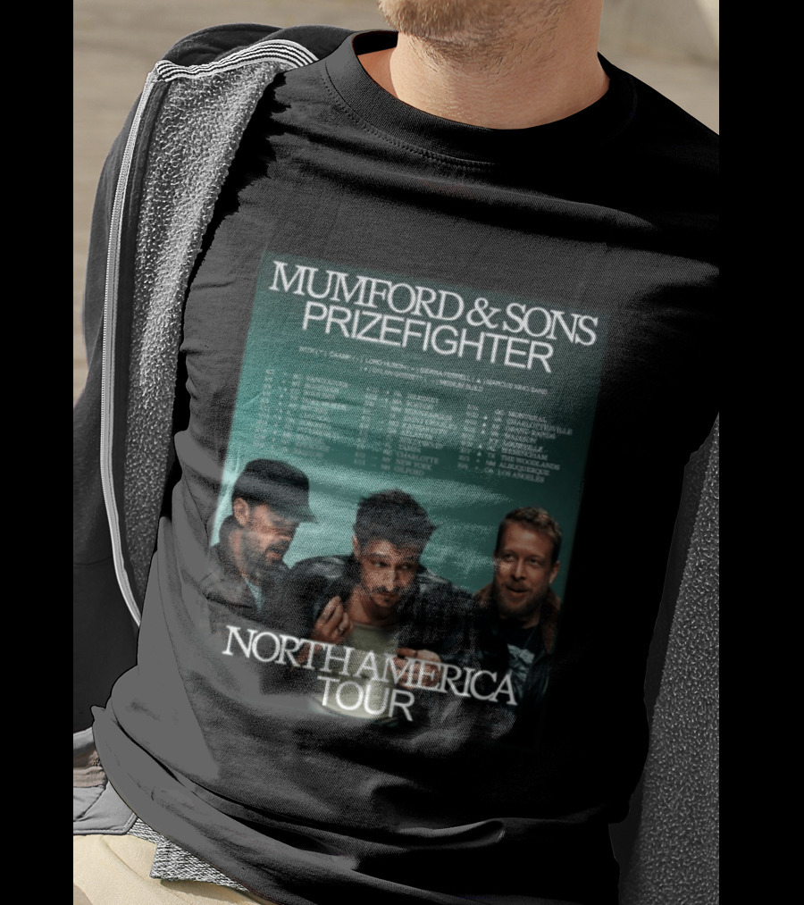 Mumford And Sons Prizefighter North America Tour 2026 City Dates Vancouver Montreal Austin T-Shirt
