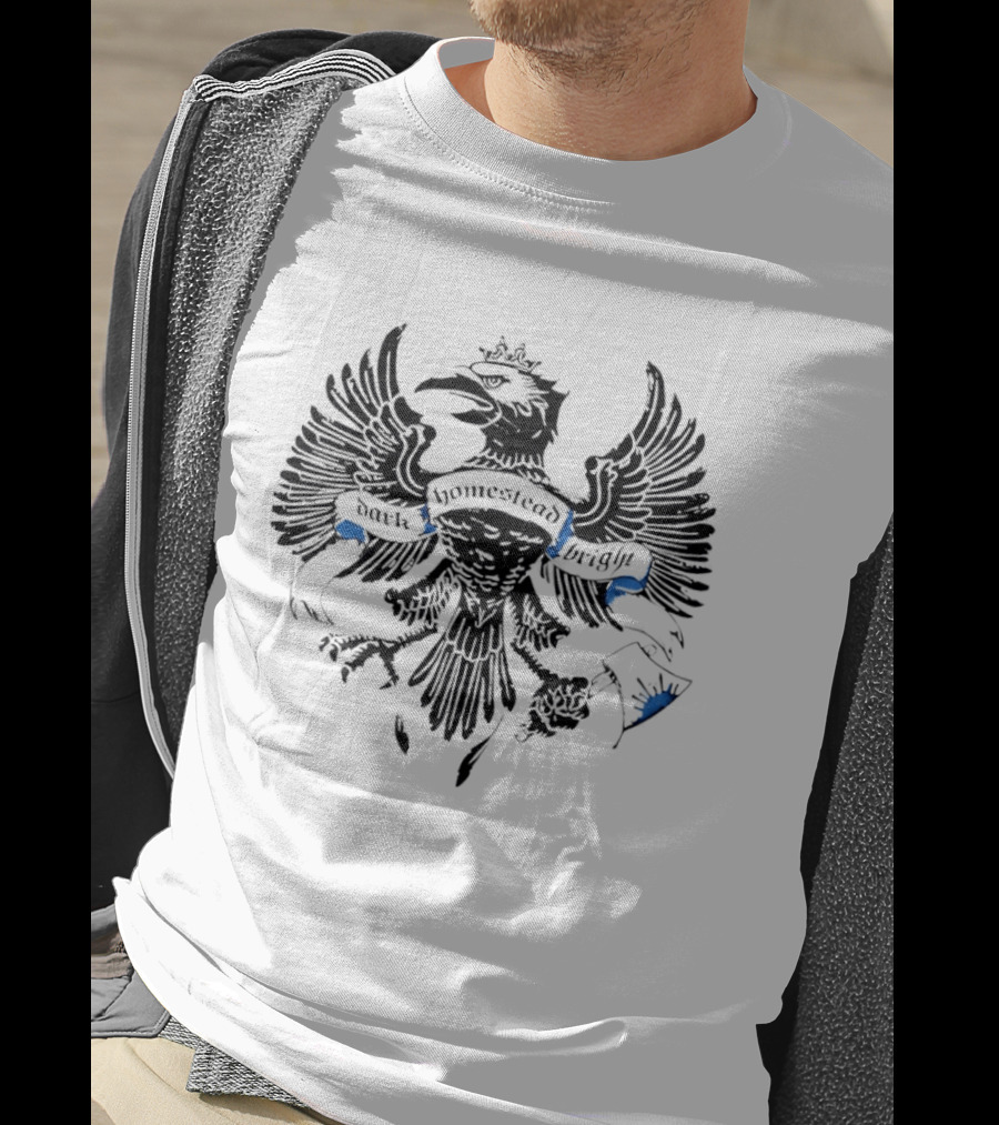 Dark Homestead Bright Eagle Crest Emblem Banner T-Shirt