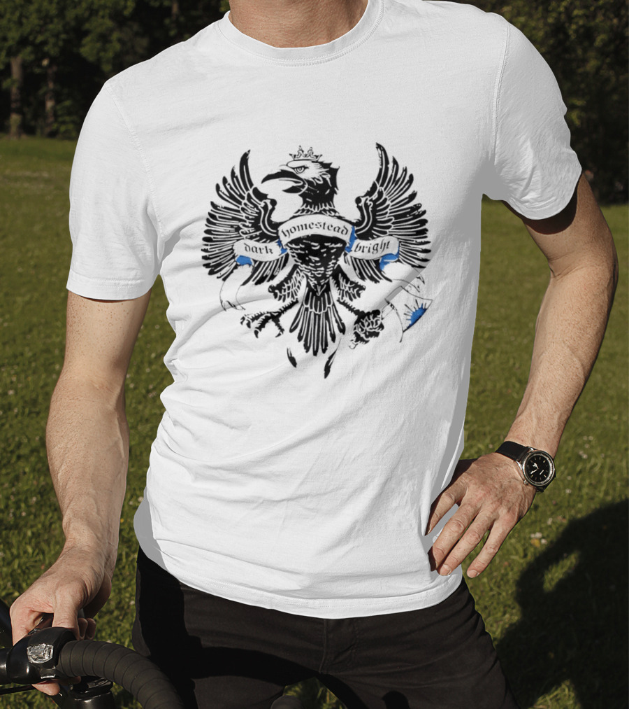 Dark Homestead Bright Eagle Crest Emblem Banner T-Shirt