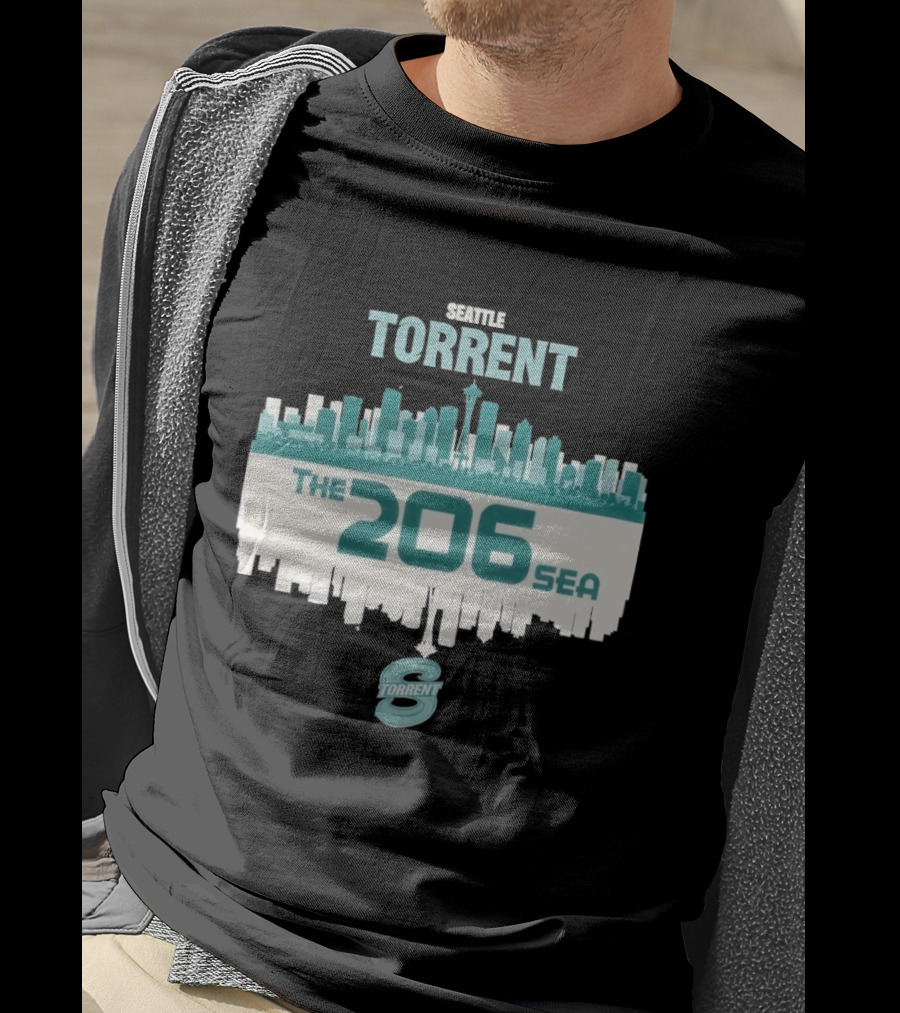 The 206 Sea Seattle Torrent Hockey City Skyline T-Shirt