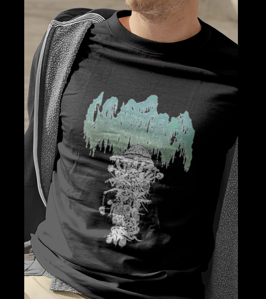 Wharflurch Shroomdeathflurch Forest Monster Green Drip T-Shirt