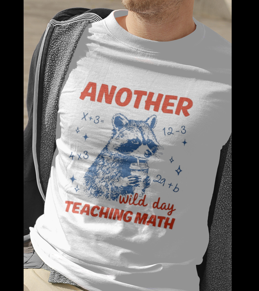 Another Wild Day Teaching Math Raccoon T-Shirt