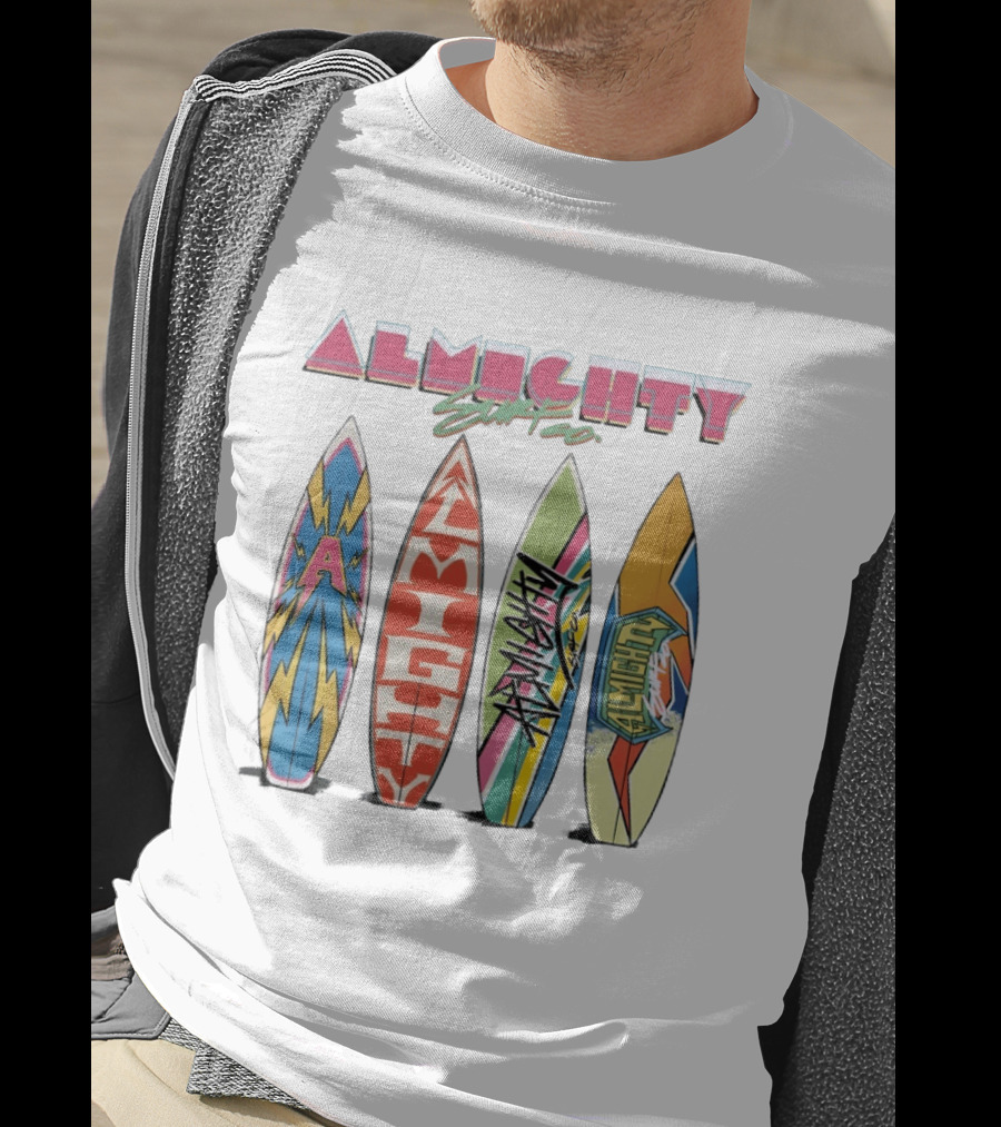 Almighty Surf Co Bold Colorful Surfboards T-Shirt
