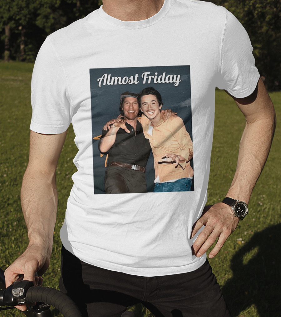 Almost Friday Chalamet McConaughey Smiling Duo T-Shirt