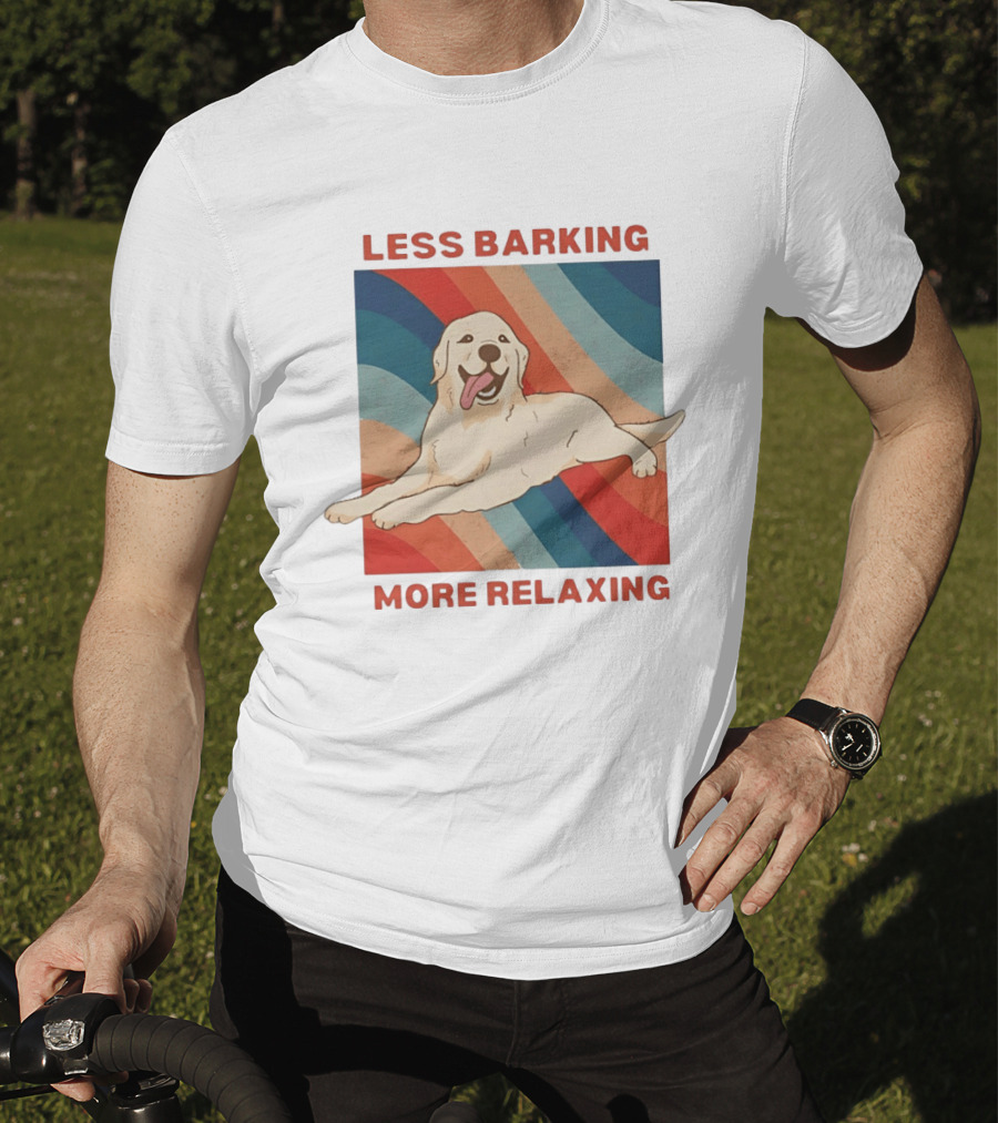 Less Barking More Relaxing Golden Retriever Retro Vibes T-Shirt