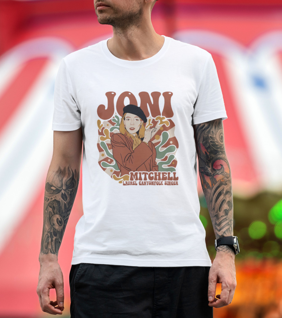 Joni Mitchell Laurel Canyon Folk Singer Iconic 70s T-Shirt