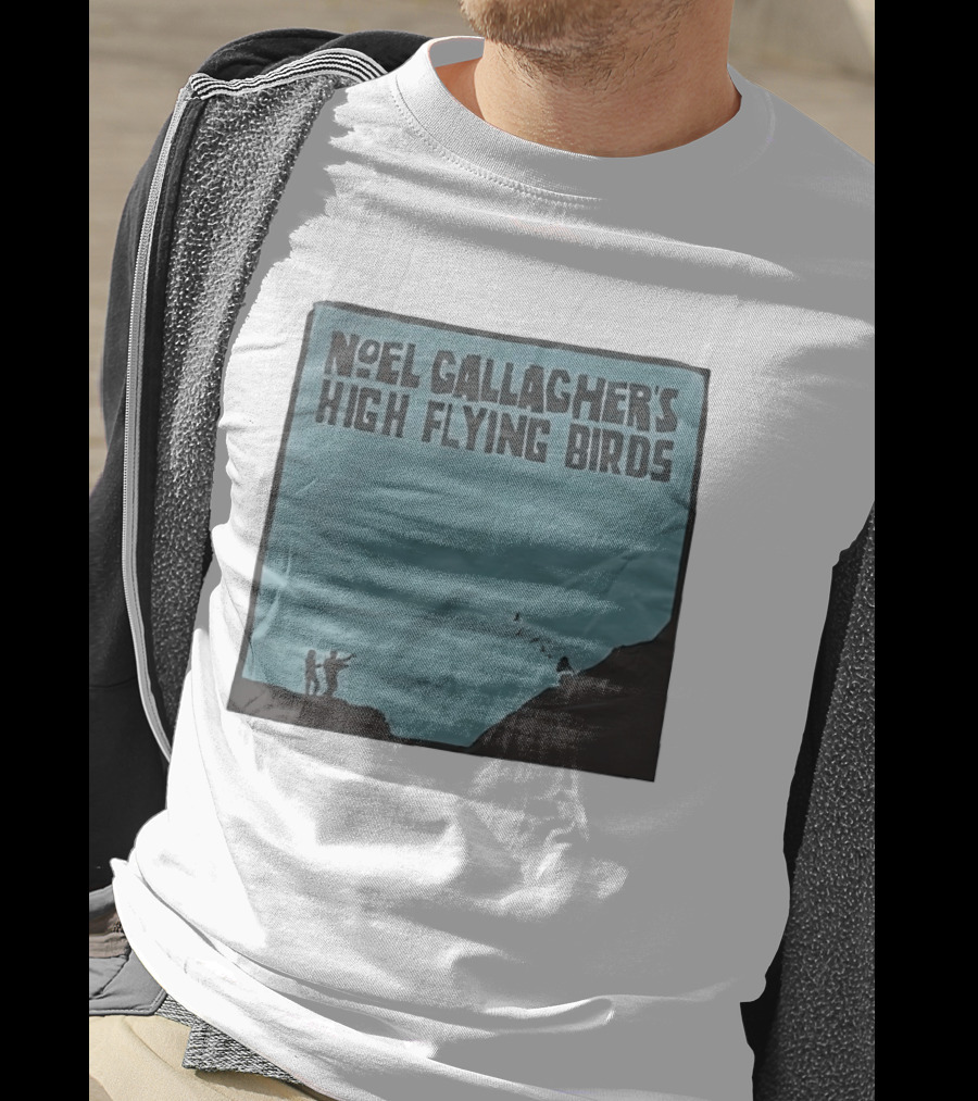 Noel Gallagher's High Flying Birds Album Cover Silhouette Cliff Scene T-Shirt