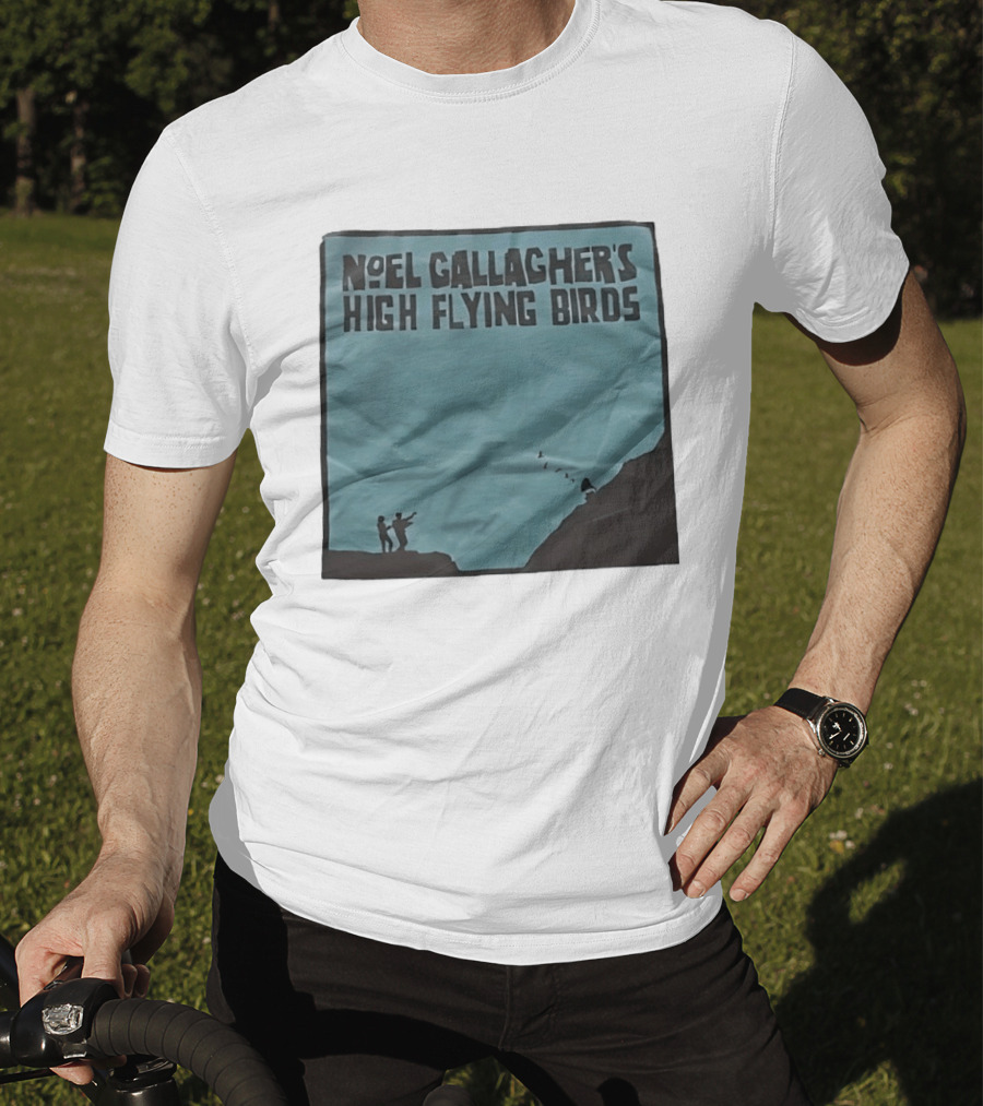 Noel Gallagher's High Flying Birds Album Cover Silhouette Cliff Scene T-Shirt