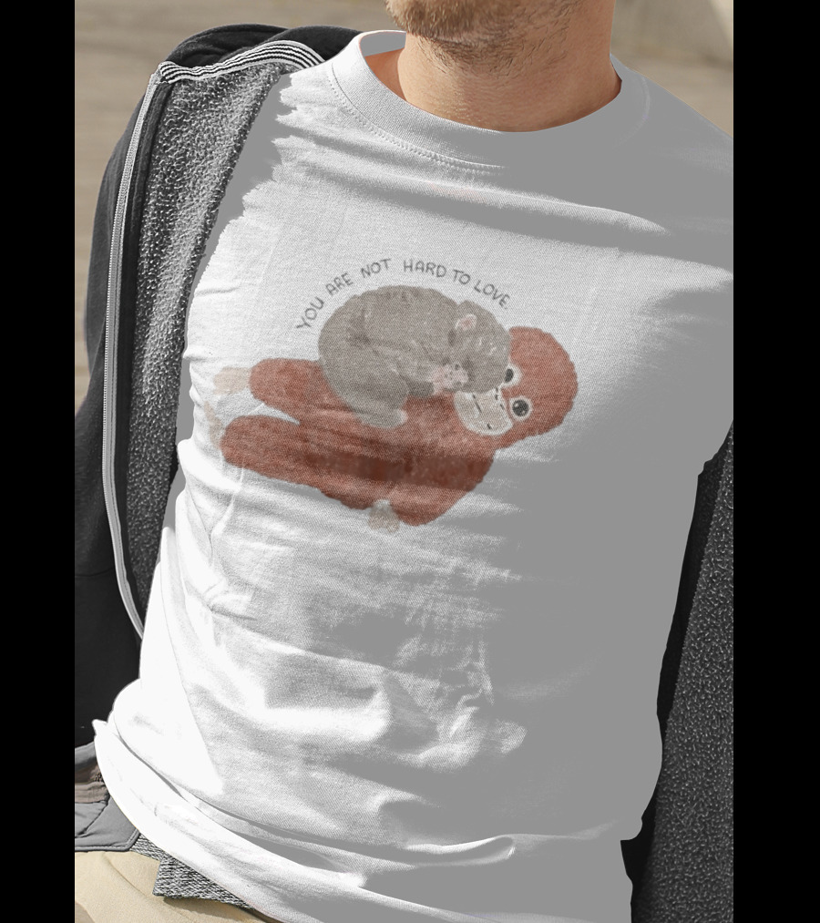 You Are Not Hard To Love Punch Monkey Hugging Cuddly Scene T-Shirt