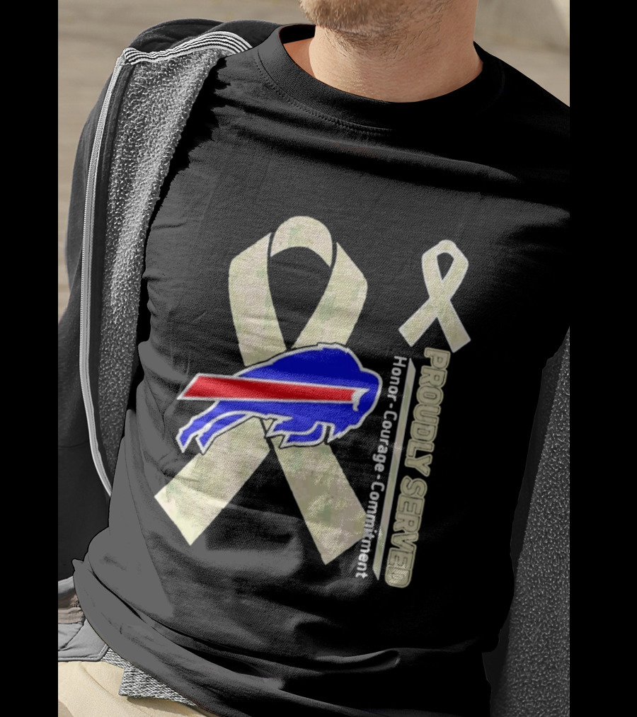 Buffalo Bills Support Honor Courage Commitment Ribbon T-Shirt