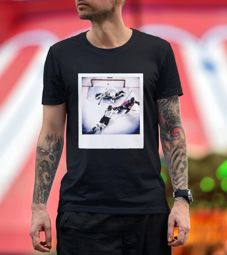 Women's Hockey USA Golden Goal Megan Keller Polaroid Picture T-Shirt