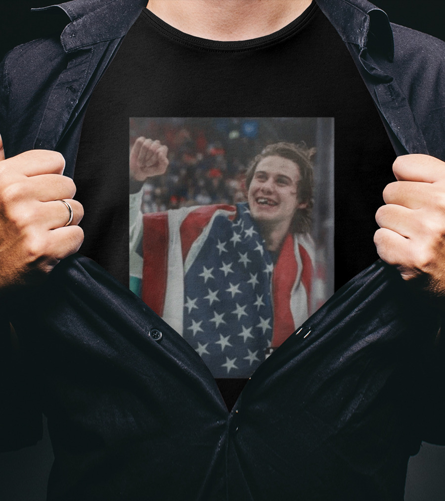 Parental Advisory USA Flag Jack Hughes Lost Teeth T-Shirt