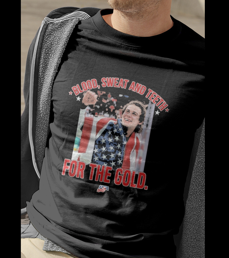 Blood Sweat And Teeth Jack Hughes USA For The Gold T-Shirt