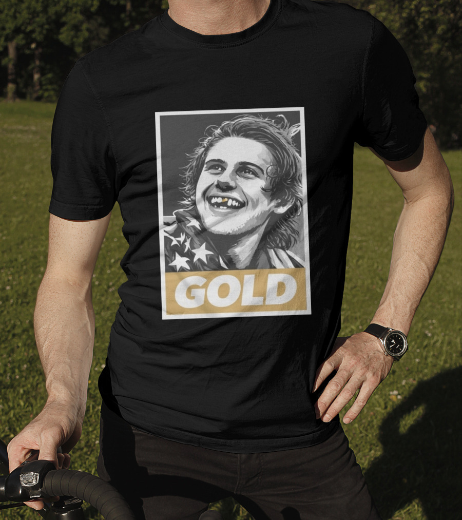 Jack Hughes Gold Medal Champion Olympic Legend Golden Smile T-Shirt