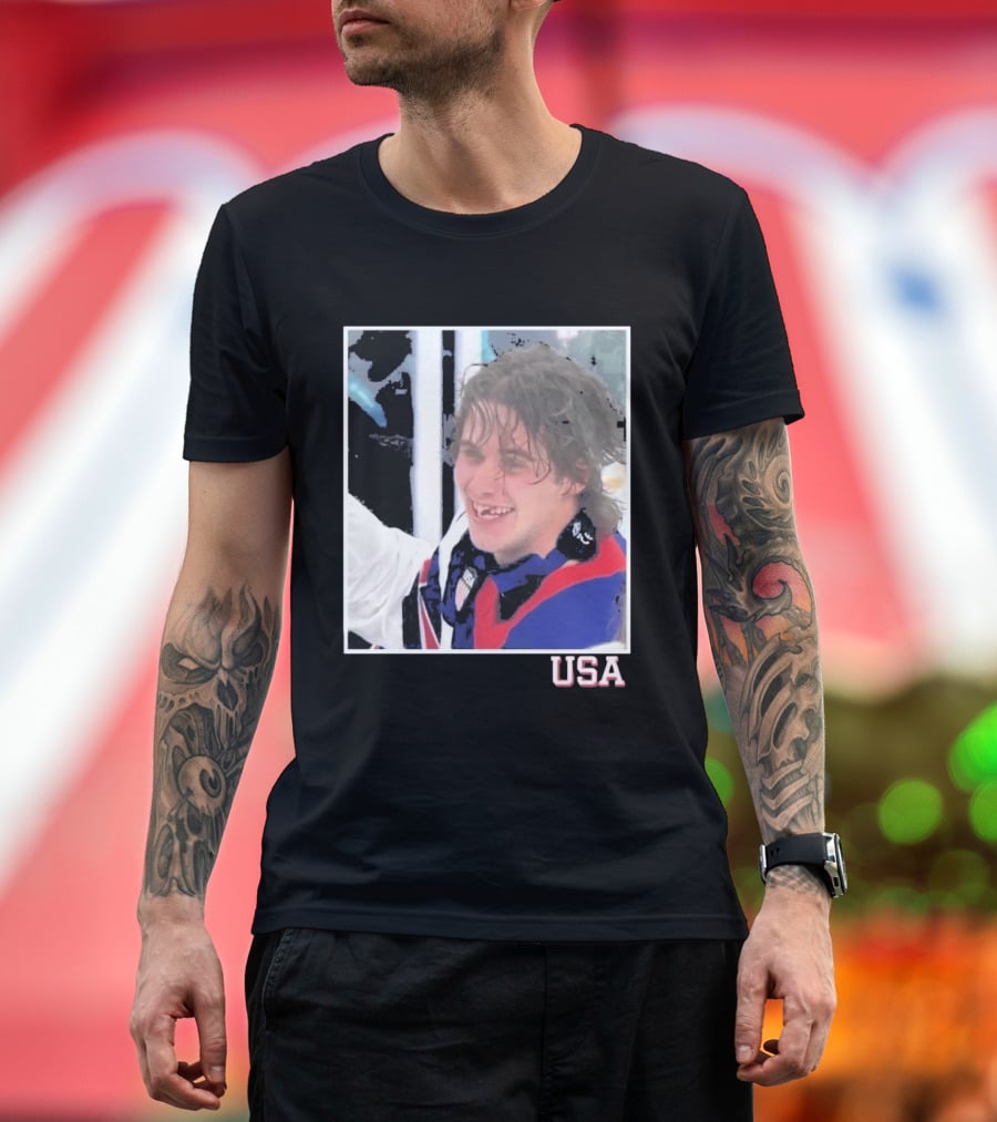 USA Hockey Jack Hughes Overtime Winner Celebration Moment T-Shirt