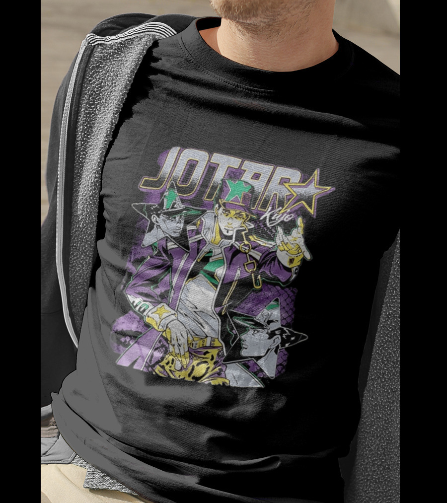 Jotaro Kujo Jojo's Bizarre Adventure Purple Star T-Shirt