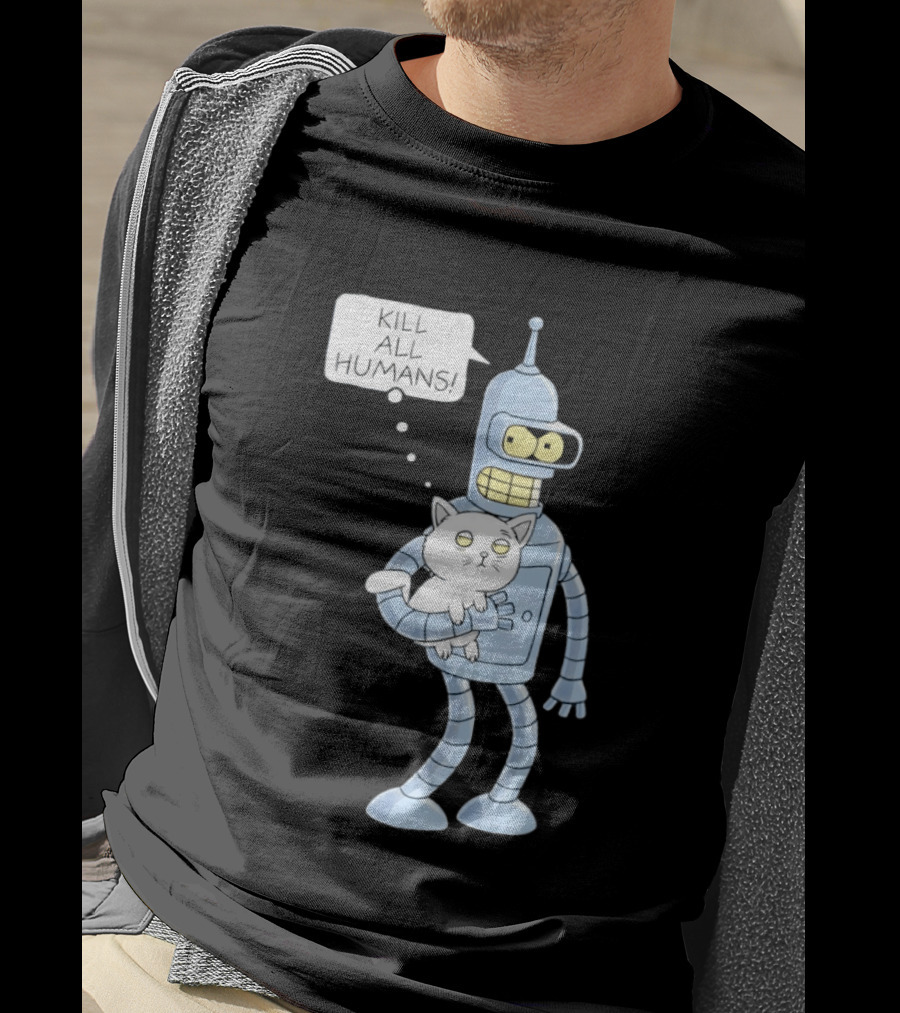 Kill All Humans Bender Cat T-Shirt