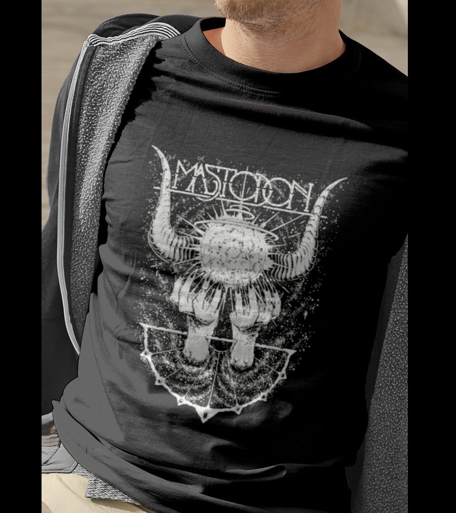 Mastodon Band Horns Geometric Sunburst T-Shirt