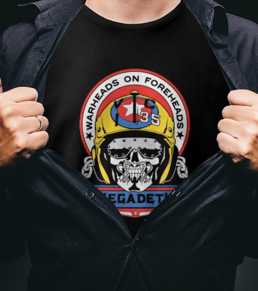 Megadeth Warheads On Foreheads Military Helmet Skull T-Shirt