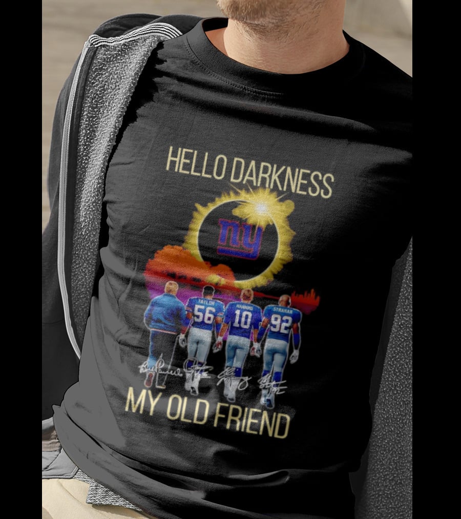 New York Giants Manning Taylor Strahan Hello Darkness NFL T-Shirt