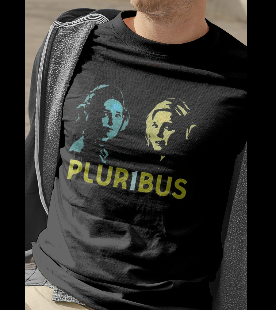 Pluribus Carol Sturka Zosia Dual Portrait In Blue And Yellow T-Shirt