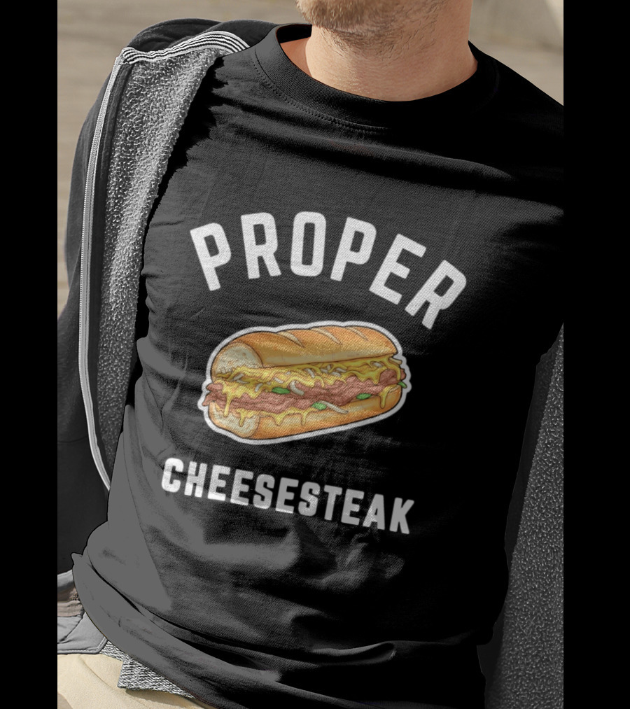 Proper Cheesesteak Sandwich Illustration With Cheese And Onions T-Shirt
