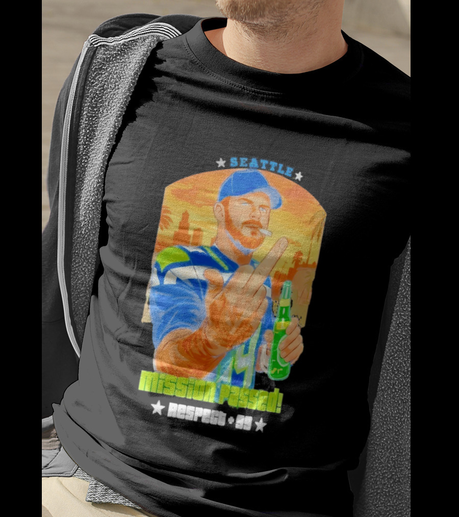 Mission Passed Sam Darnold Seattle Middle Finger Seahawks T-Shirt