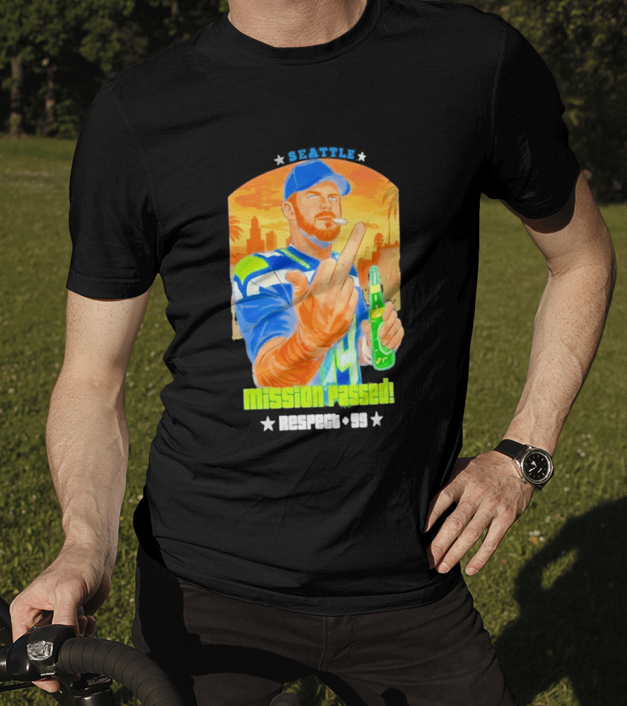 Mission Passed Sam Darnold Seattle Middle Finger Seahawks T-Shirt